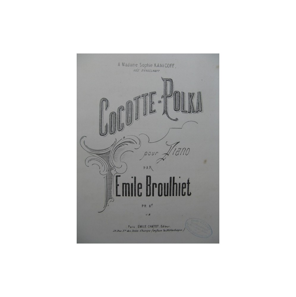 BROULHIET Emile Cocotte-Polka piano