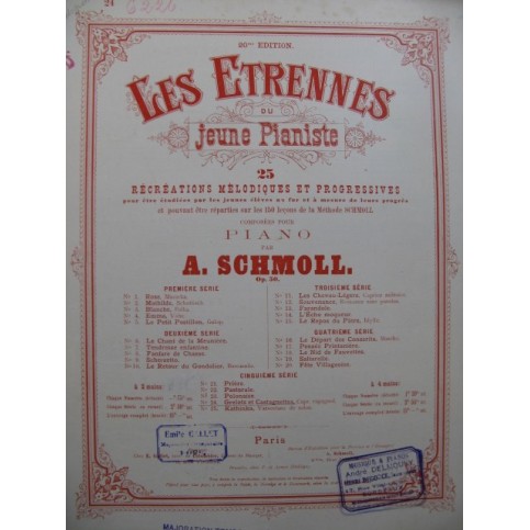 SCHMOLL A. Grelots et Castagnettes piano