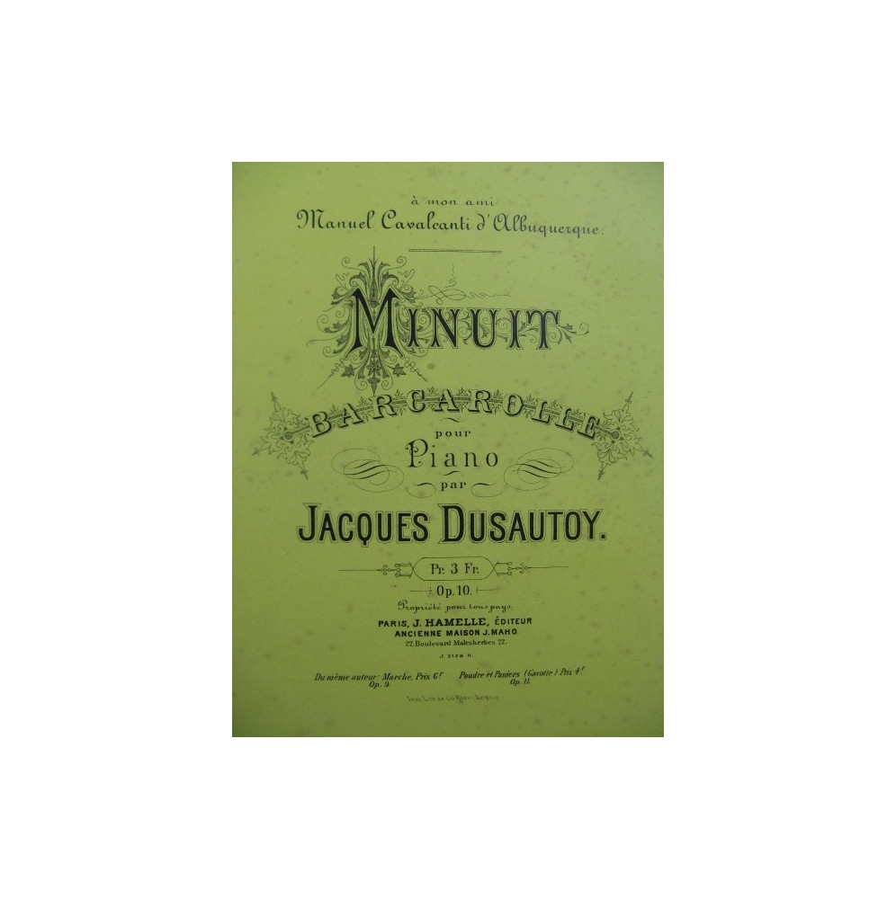 DUSAUTOY Jacques Minuit piano