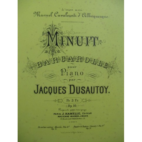 DUSAUTOY Jacques Minuit piano