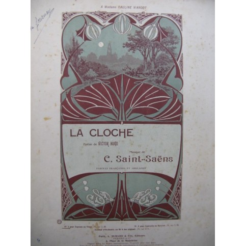 SAINT-SAËNS Camille La Cloche Chant Piano