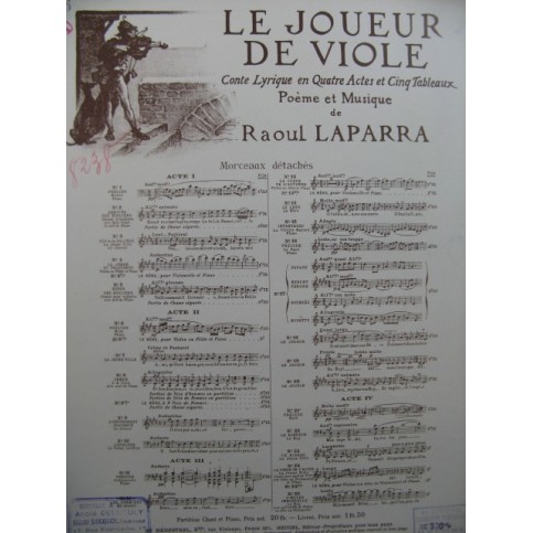 LAPARRA Raoul Le Joueur de Viole No 16 Piano 1925