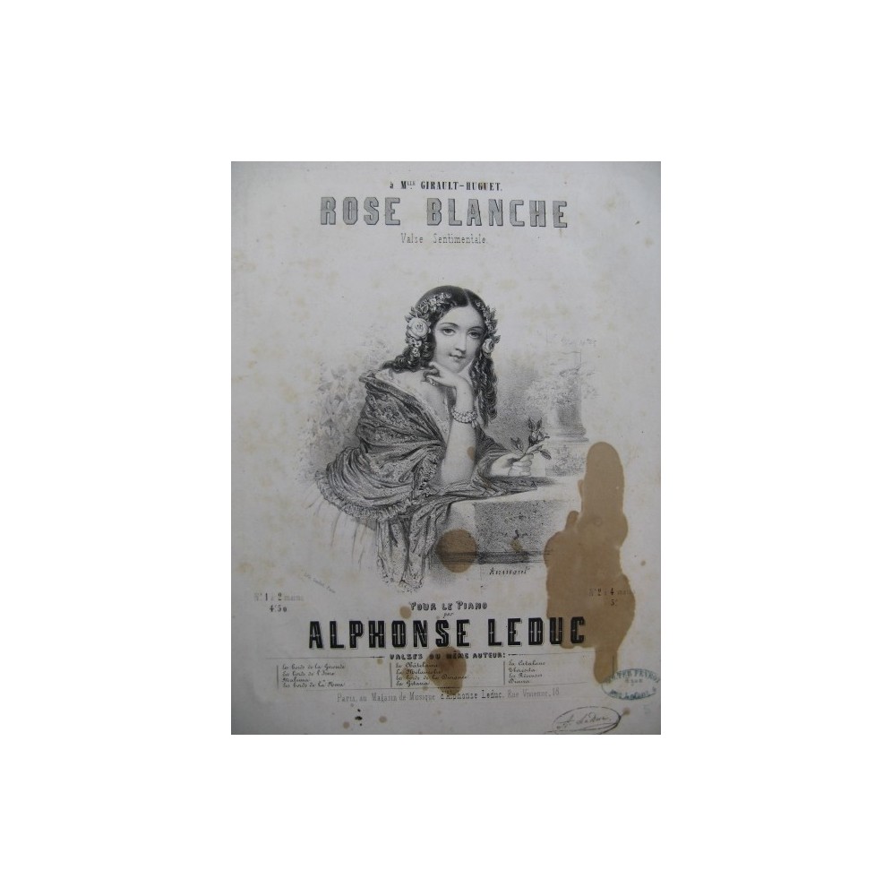 LEDUC Alphonse Rose Blanche Piano 1849