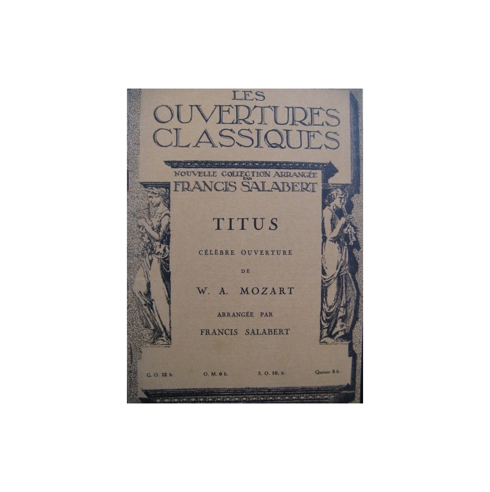 MOZART W. A. Titus Ouverture Orchestre 1928