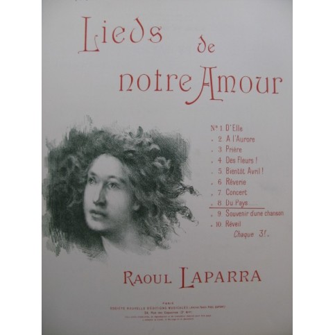 LAPARRA Raoul Du Pays... Chant Piano