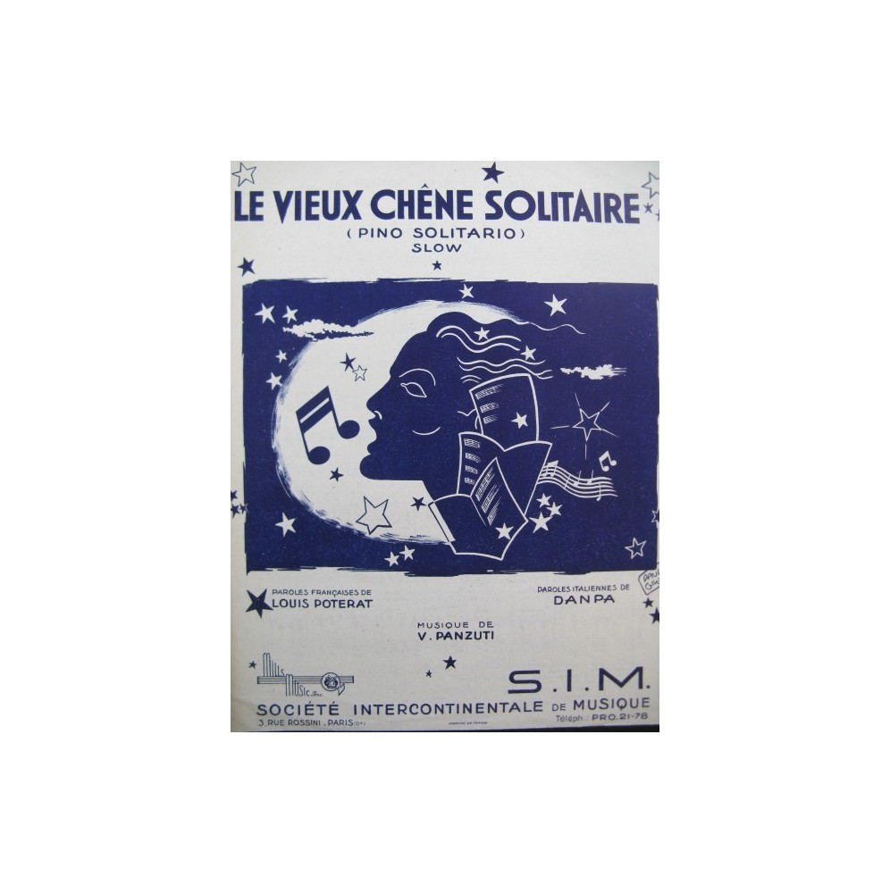 PANZUTI V. Le Vieux Chêne Solitaire Chant Piano 1946
