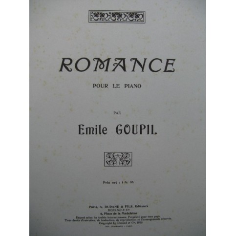 GOUPIL Emile Romance piano