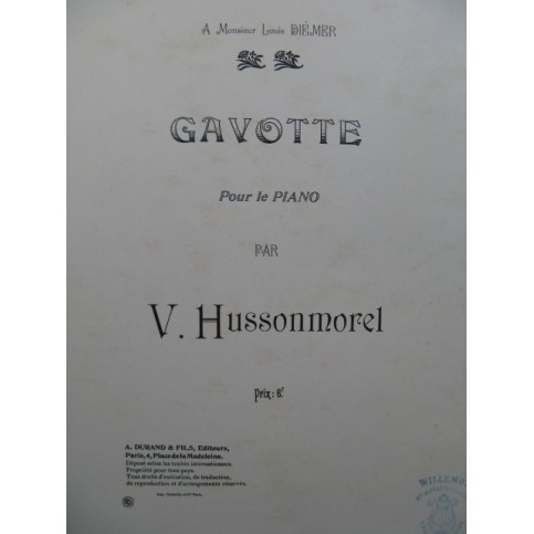 HUSSONMOREL V. Gavotte piano