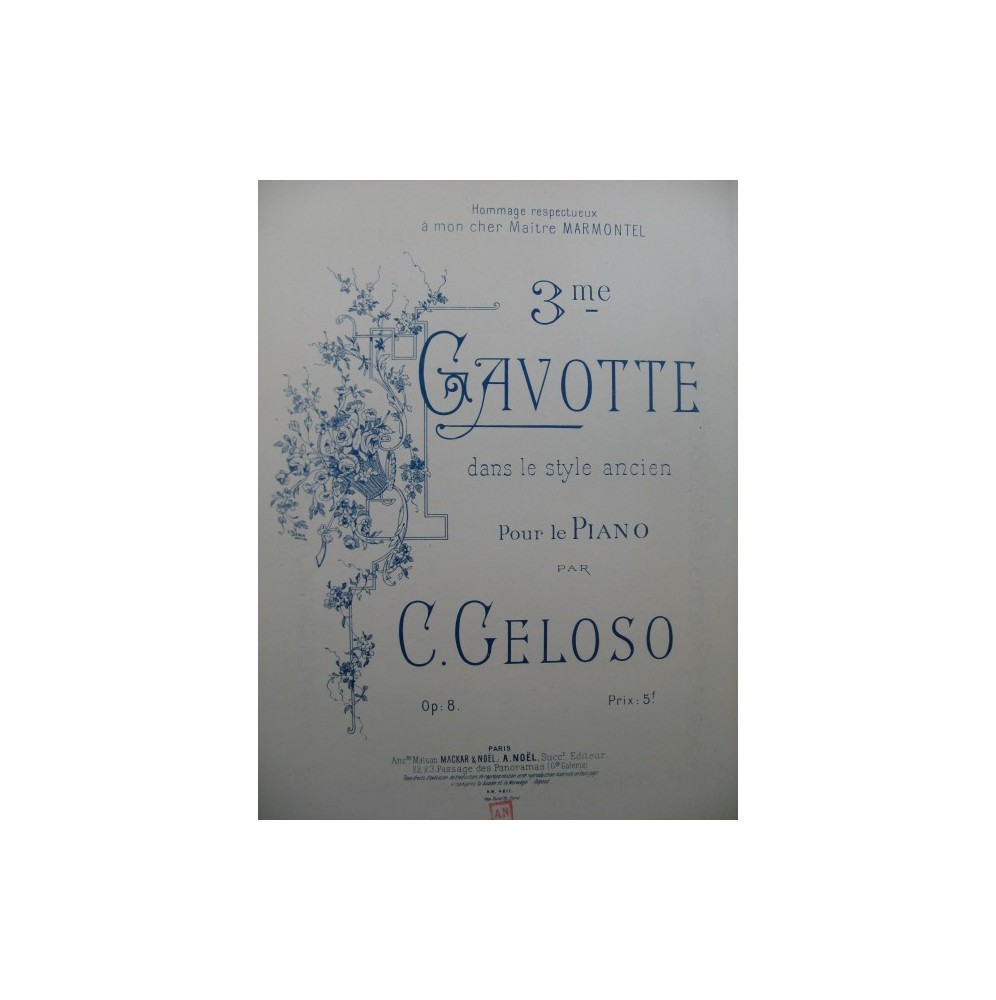 GELOSO C. Gavotte piano