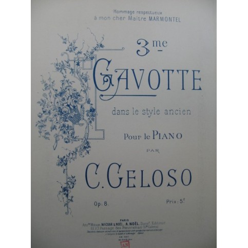 GELOSO C. Gavotte piano