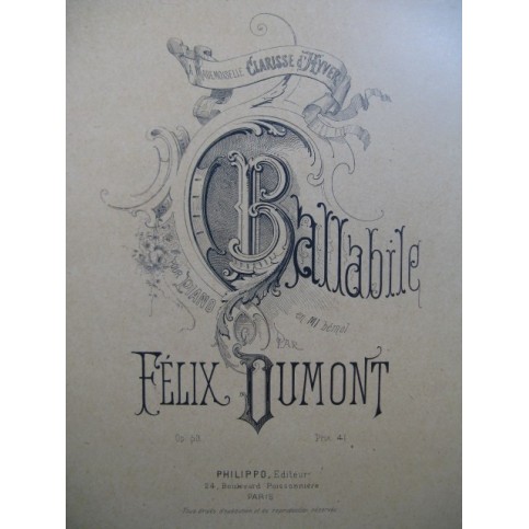 DUMONT Félix Ballabile piano