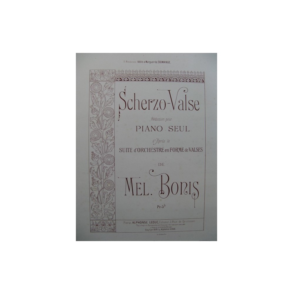 BONIS Mel. Scherzo-Valse piano