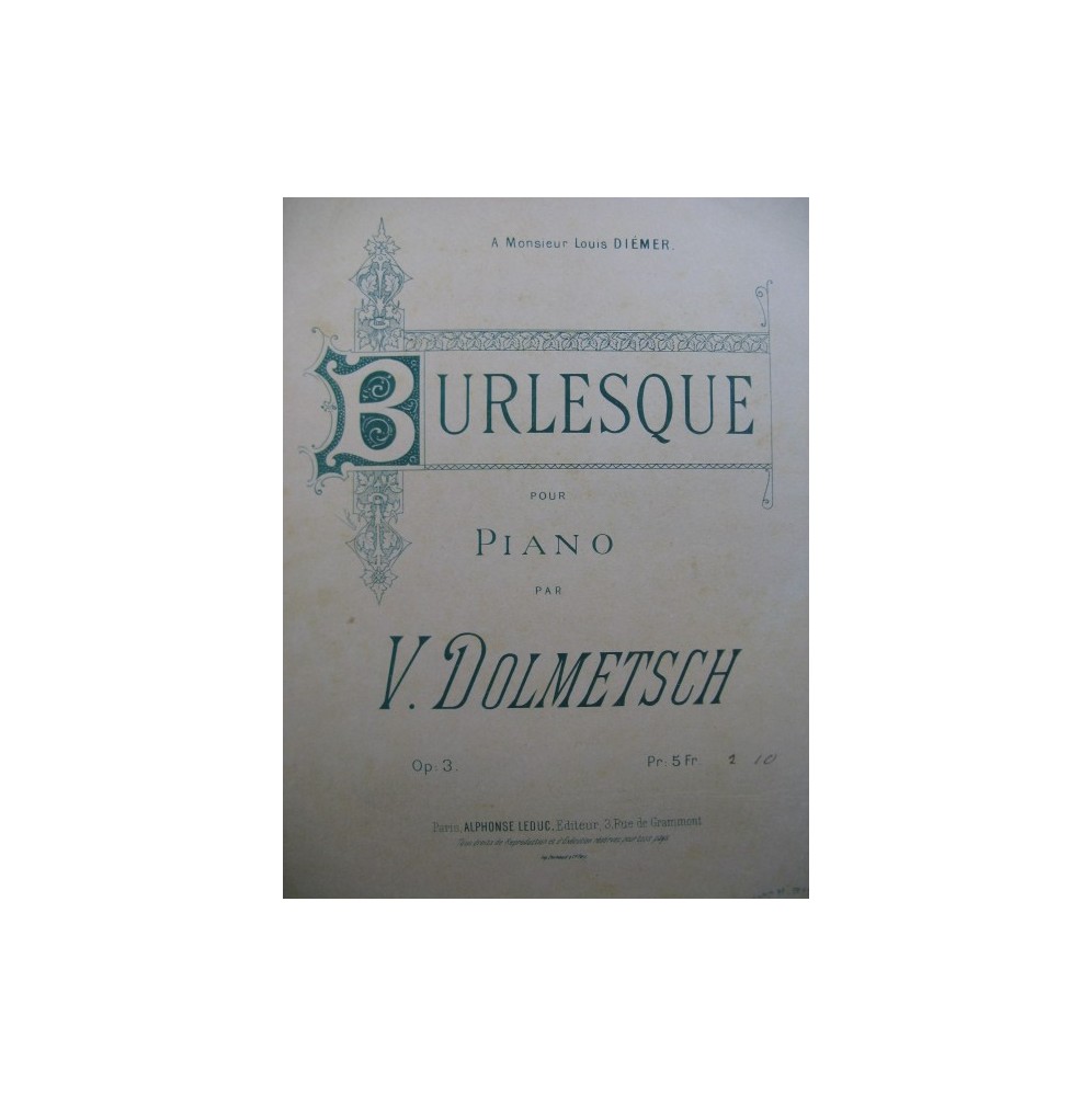 DOLMETSCH V. Burlesque piano