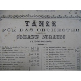 STRAUSS Johann Le Beau Danube Bleu Orchestre ca1870