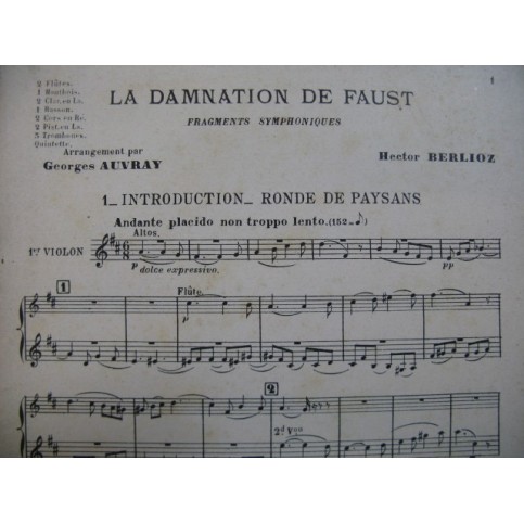 BERLIOZ Hector La Damnation de Faust Fragments Orchestre 1903