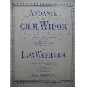 WIDOR Ch. M. Andante Piano Alto ou Viole d'Amour ca1894