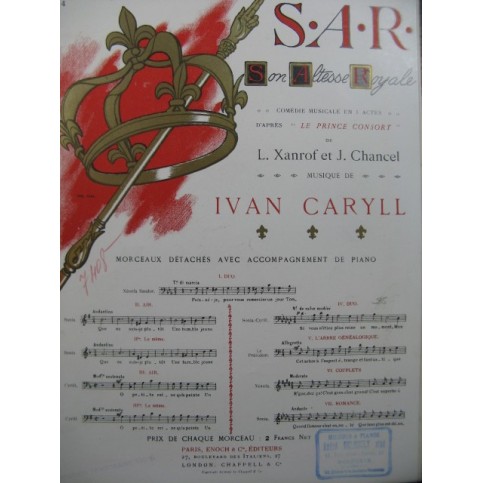 CARYLL Ivan S.A.R. No 4 Chant Piano 1909