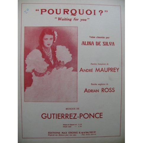 GUTIERREZ-PONCE Pourquoi Chant Piano 1930