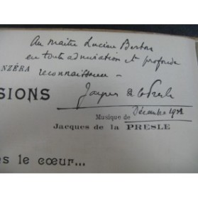 DE LA PRESLE Jacques Impressions Dédicace Chant Piano 1922