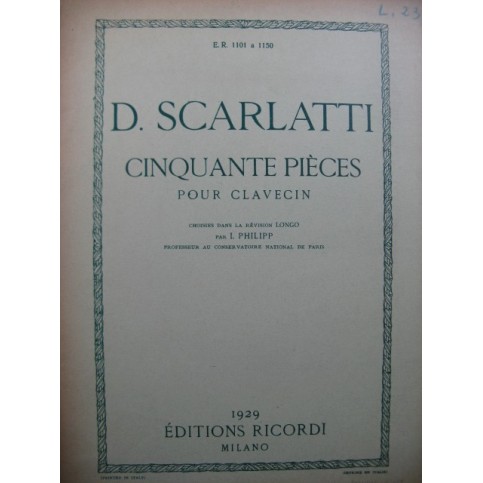 SCARLATTI D. Pièce No 237 pour Clavecin 1929