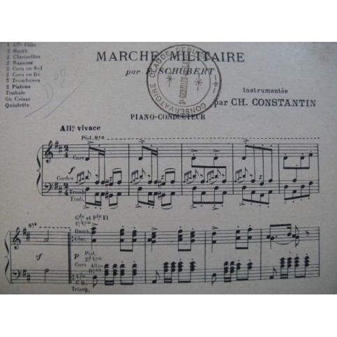 SCHUBERT Franz Marche Militaire Orchestre