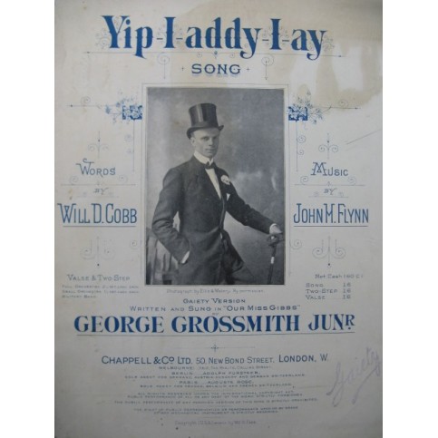 Yip-I-Addy-I-Ay John H Flynn Chant Piano 1908