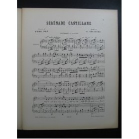 SALVAYRE Gaston Sérénade Castillane Chant Piano