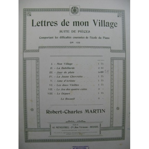 MARTIN Robert-Charles Jour de Pluie piano