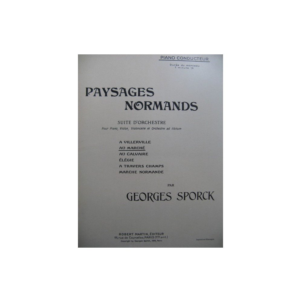 SPORCK Georges Paysages Normands Au Marché Orchestre