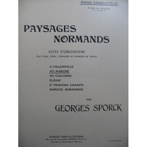 SPORCK Georges Paysages Normands Au Marché Orchestre