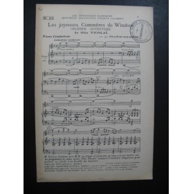 NICOLAÏ Otto Les Joyeuses Commères de Windsor Ouverture Orchestre 1923