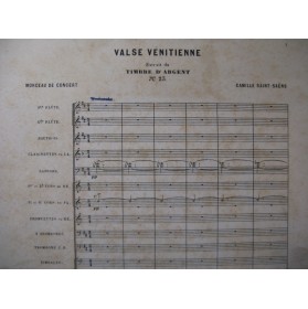 SAINT-SAËNS Camille Valse Vénitienne Orchestre ca1877