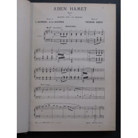 DUBOIS Théodore Aben-Hamet Dédicace Opéra Chant Piano 1884