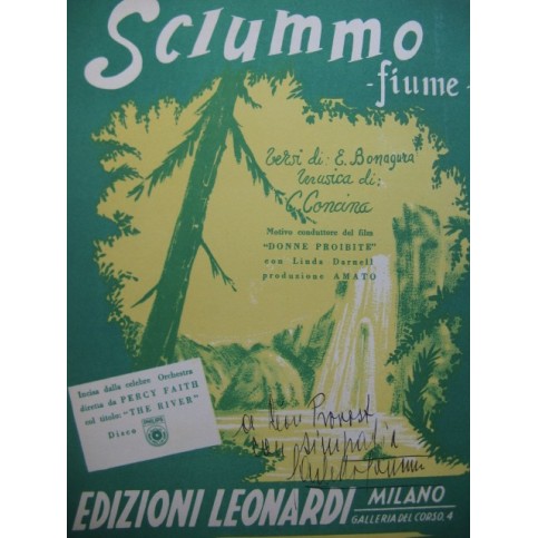CONCINA C. Sciummo Chant Piano 1952