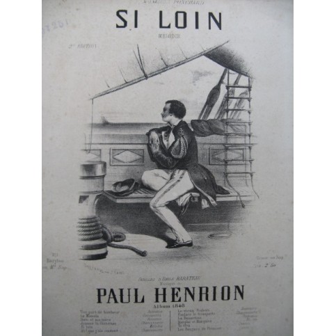 HENRION Paul Si Loin Mélodie Chant Piano 1848