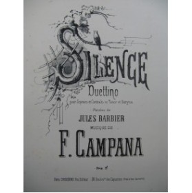CAMPANA F. Silence Duettino Chant Piano XIXe
