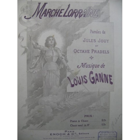 GANNE Louis Marche Lorraine Chant Piano