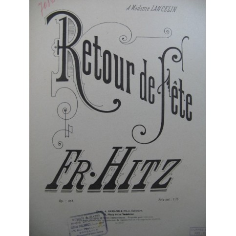 HITZ Franz Retour de Fête piano