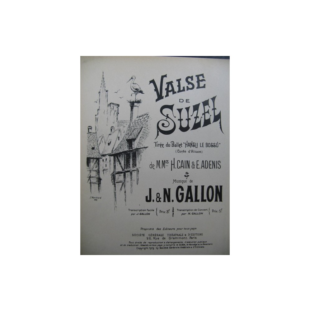 GALLON J. & N. Valse de Suzel piano