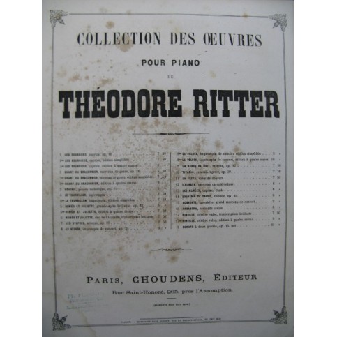 RITTER Théodore Les Courriers piano
