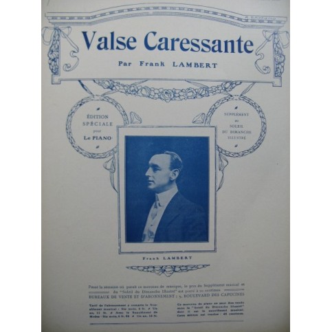 LAMBERT Frank Valse Caressante piano