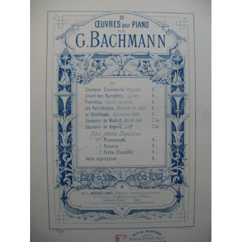 BACHMANN Georges Fiametta piano