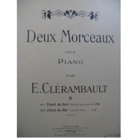 CLERAMBAULT E. Chant du Soir Piano