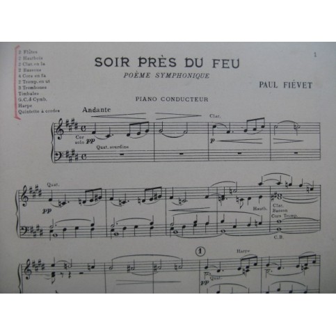 FIÉVET Paul Soir près du Feu Orchestre 1922