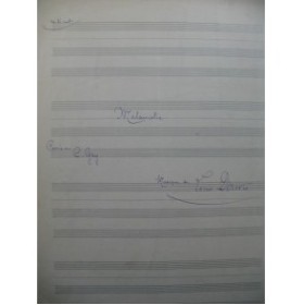 DÉRIVIS Louis Mélancolie Manuscrit Chant Piano