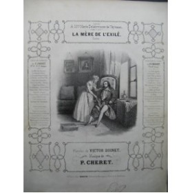 CHERET P. La Mère de l'Exilé Chant Piano ca1840