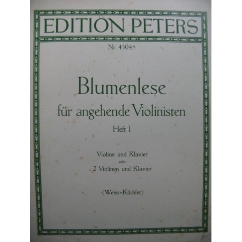 Blumenlese für angehende Violinisten Heft I Piano 2 Violons