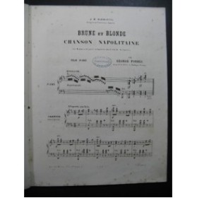 FORBES George Brune et Blonde Chanson Napolitaine Piano XIXe