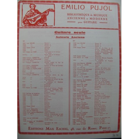 PUJOL Emilio Deuxième Triquilandia Guitare