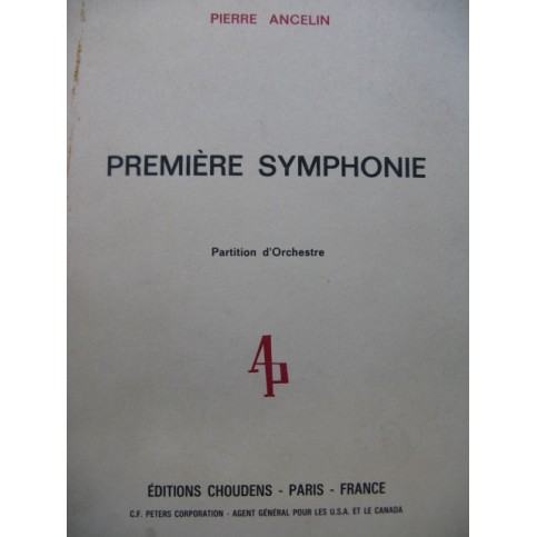 ANCELIN Pierre Première Symphonie Orchestre 1966